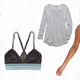Move Leggings, $50 | Lace Bralette + Sporty Band, $25 | Lace-Up Waffle Top, $30 | Geo Lace Bodysuit, $40